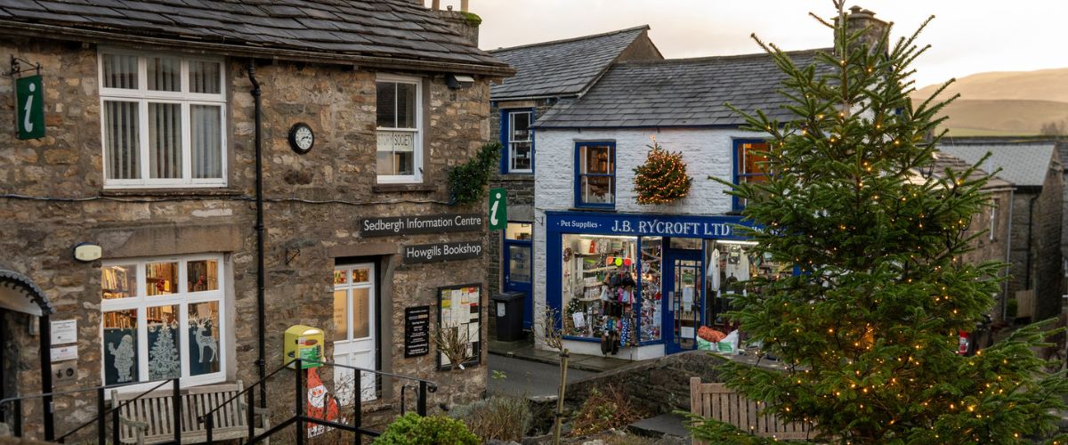 Sedbergh with a decorated Christmas Tree